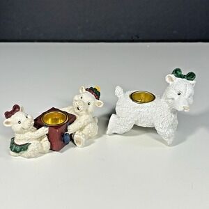 House of Lloyd Polar Bear Candle Stick Holders Christmas Holiday Set Of 2